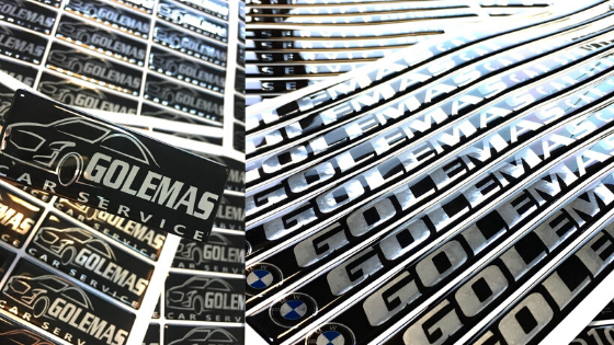Premium Domed Stickers made for Golemas Car